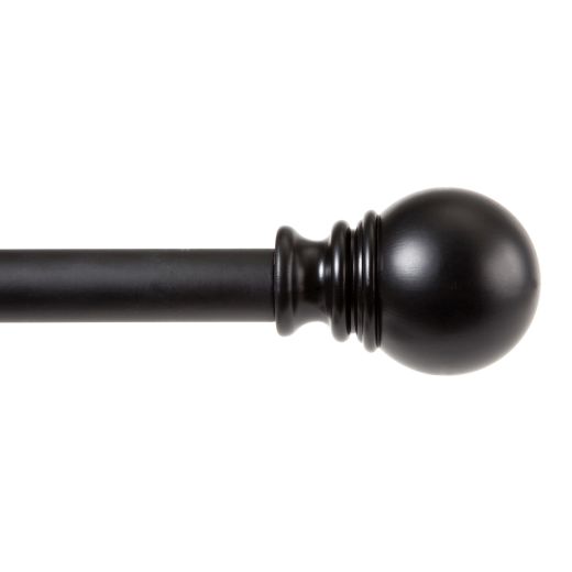1" 30-84" Layla Matte Black Adjustable Curtain Rod