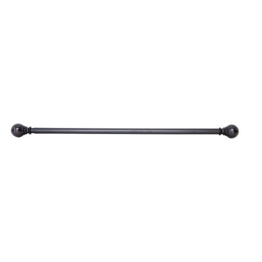 1" 30-84" Layla Matte Black Adjustable Curtain Rod