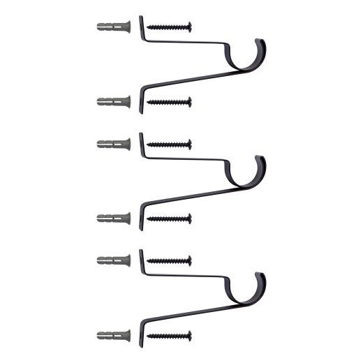1" 30-84" Layla Matte Black Adjustable Curtain Rod