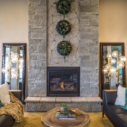 Cultured Stone Flat Fireplace HearthStone