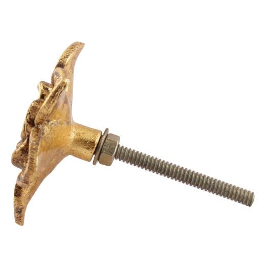 Golden Rose Flower Metal Cabinet Knob