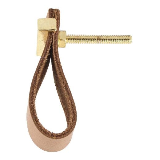 Handmade Knob-Camel/Faux Leather/Metal