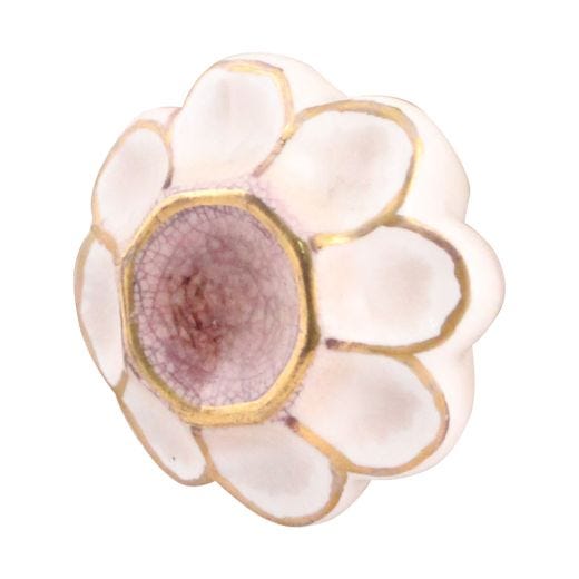Ceramic Knob-White/Gold
