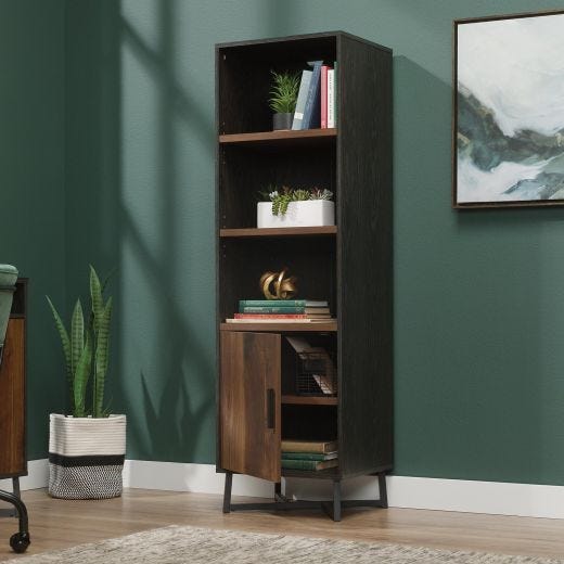 Canton Lane Bookcase With Door Grand Walnut