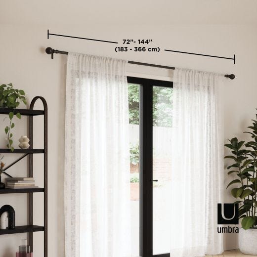 Sita 1" Rod 72"-144"-Matte Black