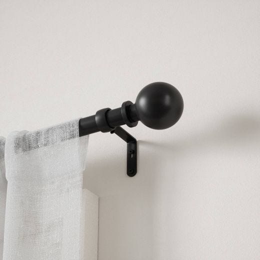 Bolas 1" Curtain Rod 36"-72"-Matte Black