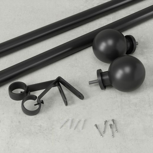 Bolas 1" Curtain Rod 72"-144"-Matte Black