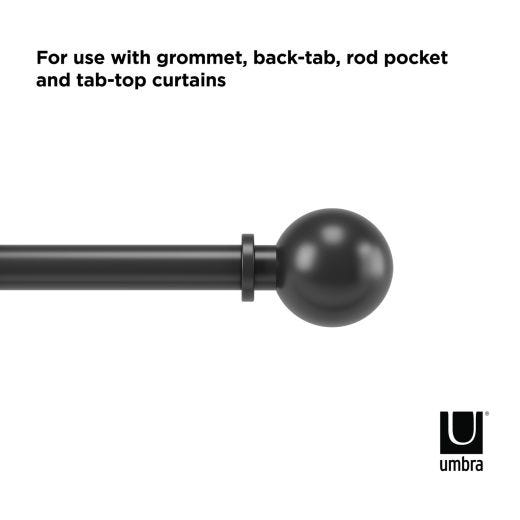Bolas 1" Curtain Rod 72"-144"-Matte Black