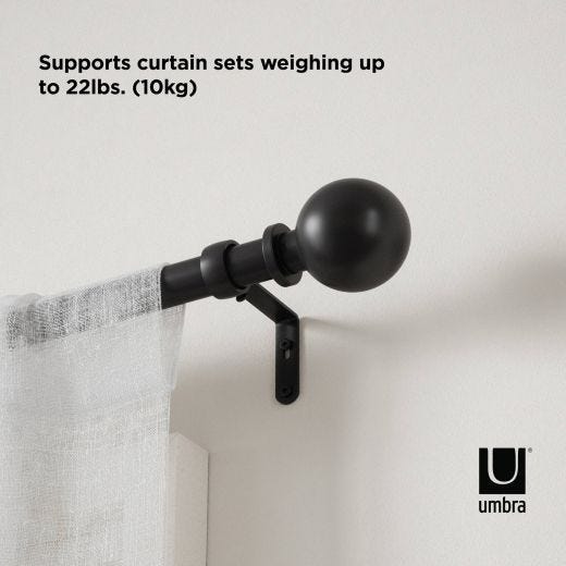 Bolas 1" Curtain Rod 72"-144"-Matte Black