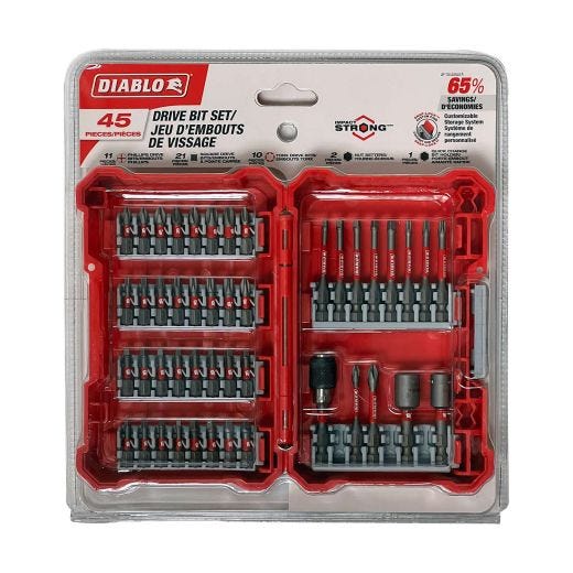 Diablo 45 Piece Impact Driver Bit Set