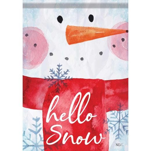 Snowman Face Garden Flag