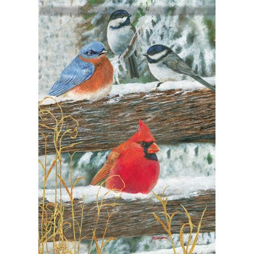 Snow Birds Garden Flag