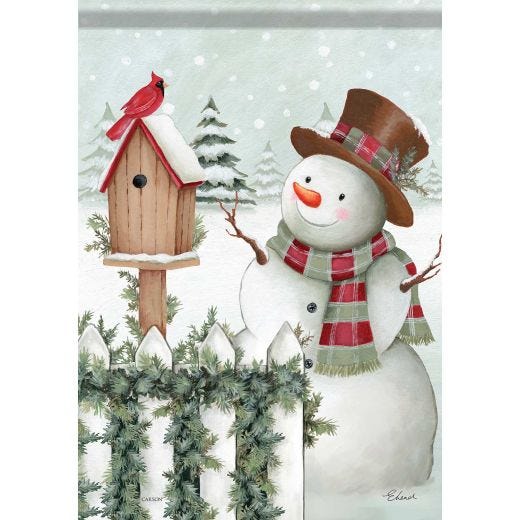 Winter Snowman Garden Flag