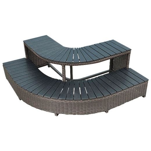 Wicker Corner Step - Square Surround Furniture