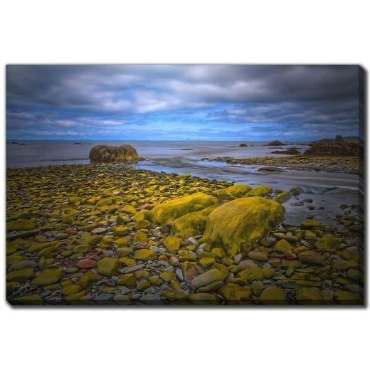 38" x 60" Green Rocks River Bay 2 By Michael Garnier
