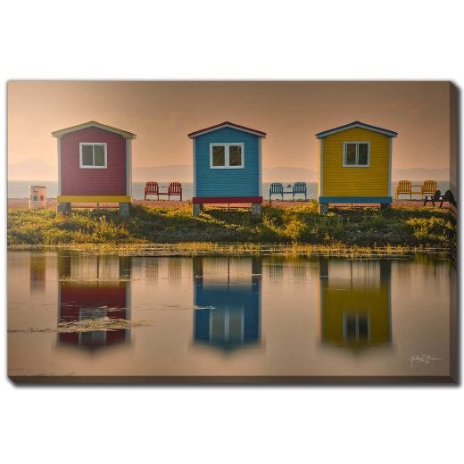 30" x 45" Red Blue Yellow Stages Chairs By Michael Garnier