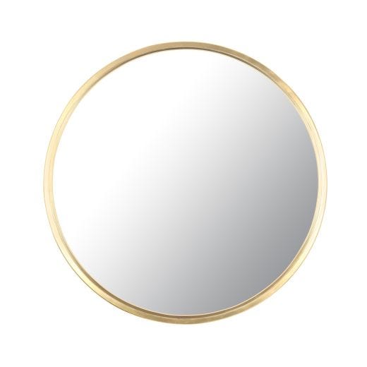 30” Gold Round Metal Frame Mirror