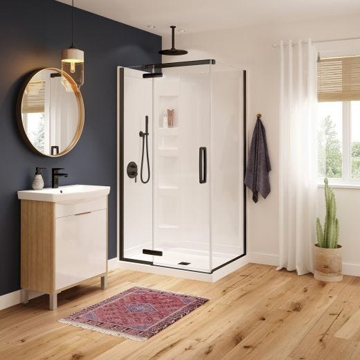 Porte de douche rectangulaire Hana, 42 po x 34 po