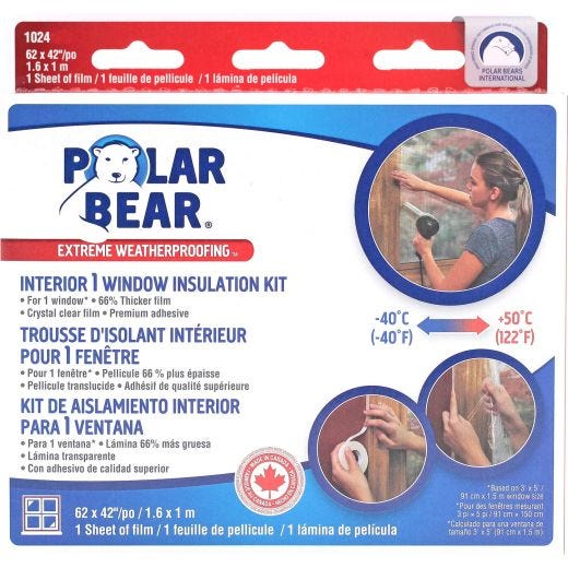 1 Window Extreme Insulation Film kit 42" x 64"
