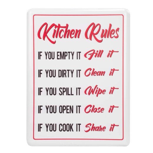 12" x 16" Kitchen Rules Wall Plaque