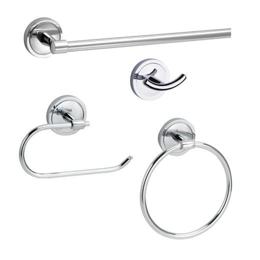 Yates 4 Piece Bath Set-Polished Chrome