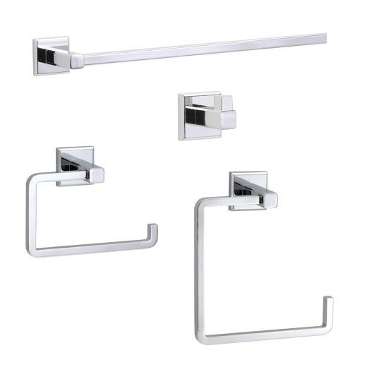 Ultra 4 Piece Bath Set-Polished Chrome