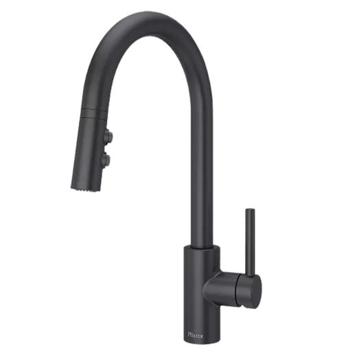 Robinet de cuisine Classic à bec rétractable, fini noir mat