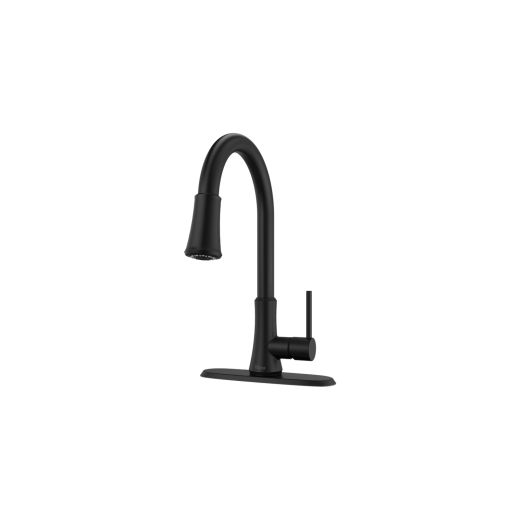 Robinet de cuisine Classic à bec rétractable, fini noir mat