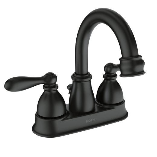 Caldwell Matte Black Two Handle 4” Centerset Bathroom Faucet
