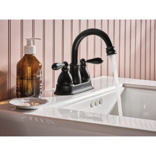 Caldwell Matte Black Two Handle 4” Centerset Bathroom Faucet