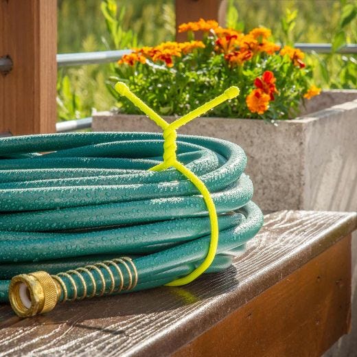 24" Neon Yellow Gear Tie Reusable Rubber Twist Tie-2/Pack
