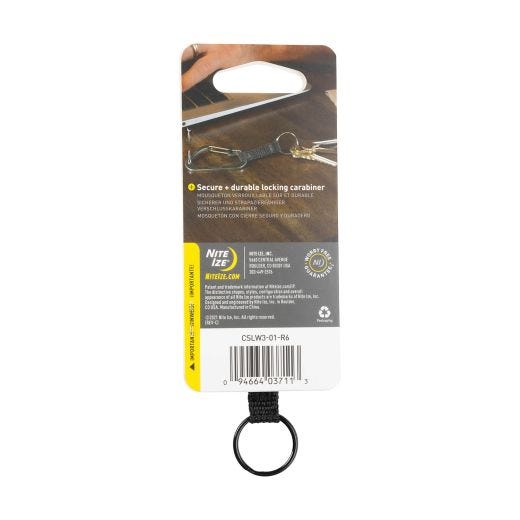 SlideLock Key Ring Stainless Steel-Black