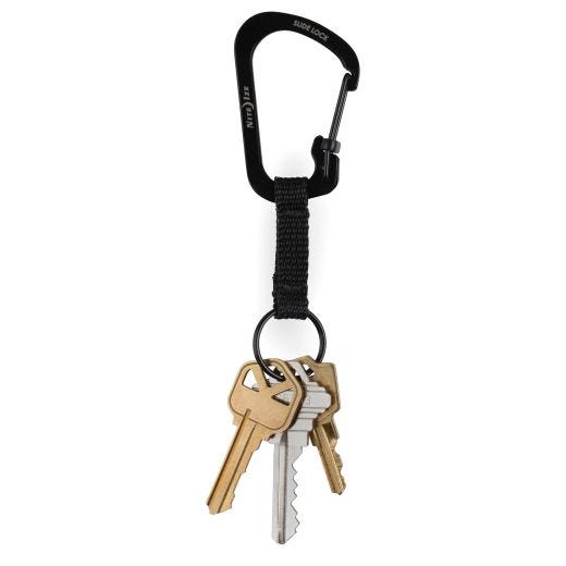 SlideLock Key Ring Stainless Steel-Black
