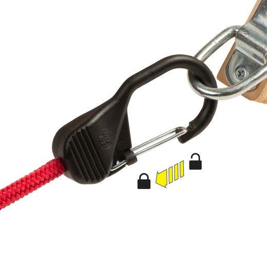 24" SlideLock Carabiner Bungee-Red