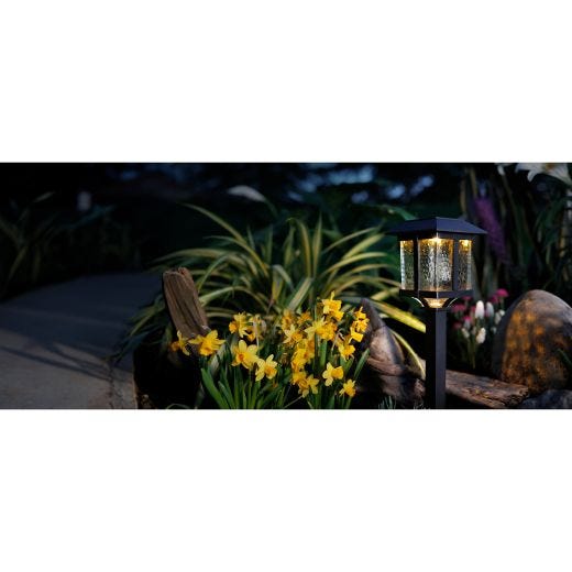 Solar Plastic Crackle Glass Pathway Light