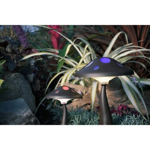 Solar Mushroom Stake Light-2/Pack