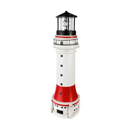 Solar 30" Red And White Lighthouse