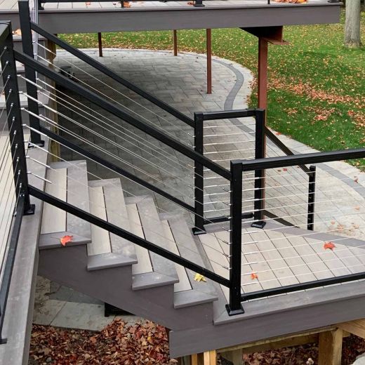 Vista Cable Rail Bottom Stair Post