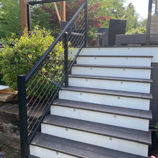 Vista Cable Rail Bottom Stair Post