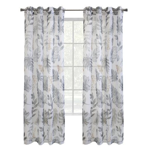 52" x 84" Alba Dolly Sheer Grommet-Floral Taupe