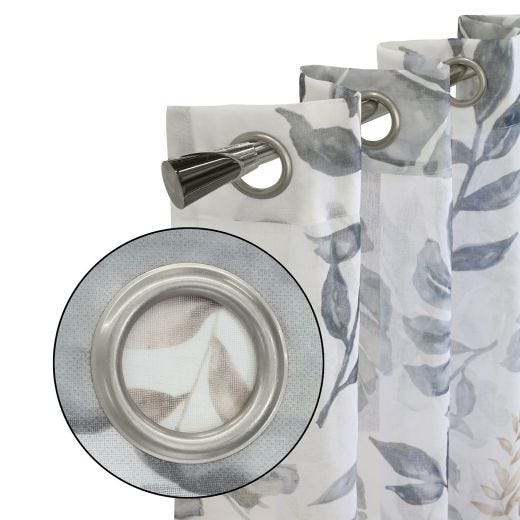 52" x 84" Alba Dolly Sheer Grommet-Floral Taupe