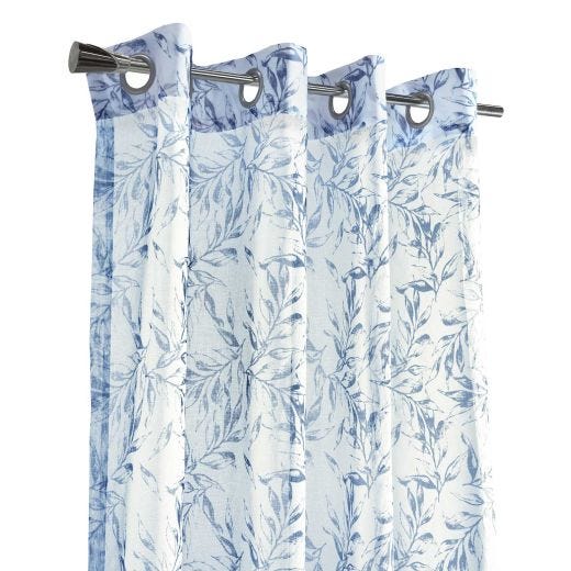 52" x 84" Jenny Sheer Botanical Print Grommet-Indigo