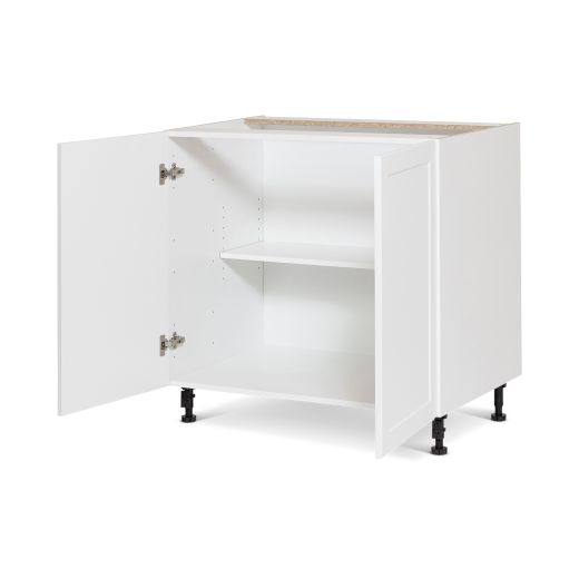 36" White Thermafoil Shaker Sink Base Cabinet