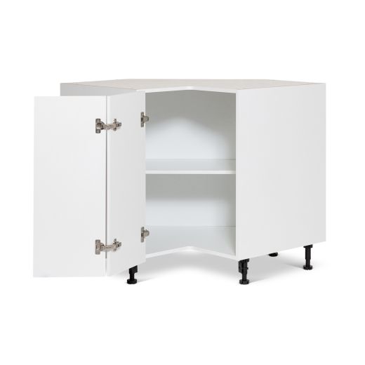 36" x 36" White Thermafoil Shaker Base Corner Cabinet