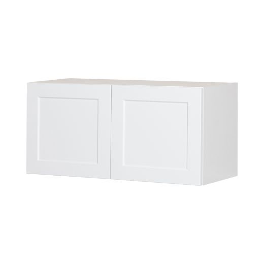 30" x 14" White Thermafoil Shaker Refrigerator Cabinet