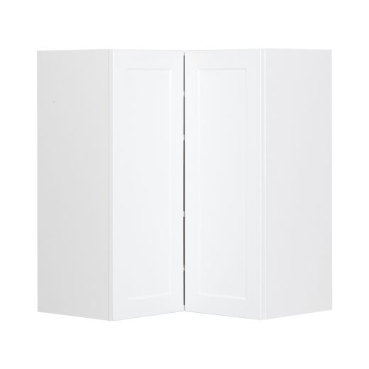 24" x 24" White Thermafoil Wall Shaker Corner Cabinet