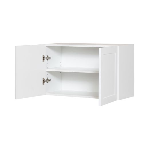30" x 18" White Thermafoil Shaker Wall Oven Cabinet