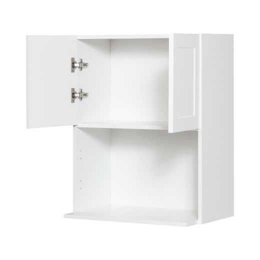 24" x 30" White Thermafoil Shaker Wall Microwave Cabinet