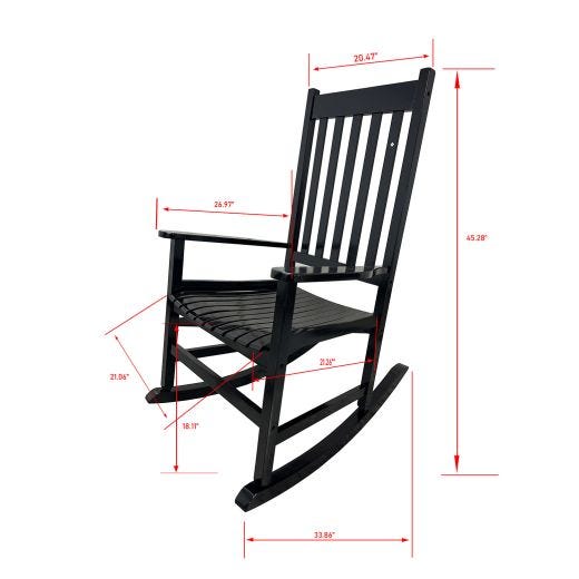 St. Andrews Porch Rocker-Black