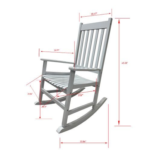 St. Andrews Porch Rocker-Grey